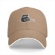 Black Baseball Cap With Cute Cat Holding Chainsaw Purr Print