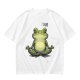 Olive T-Shirt With Meditating Frog Graphic Print