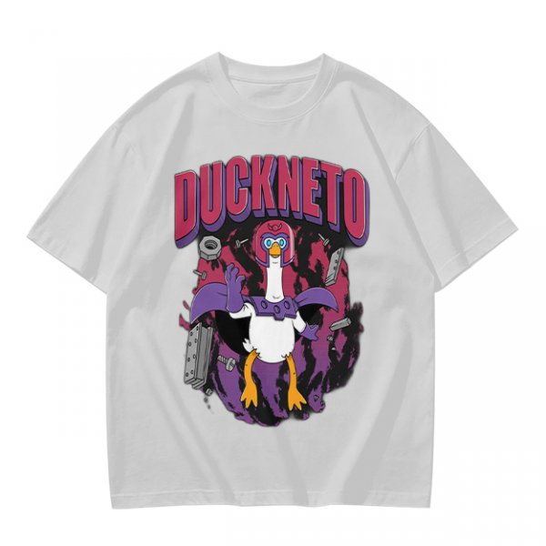 Olive Graphic T-Shirt Featuring Duckneto Superhero Duck Art