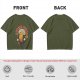 Olive T-Shirt with Retro Summer Power Corn Character Print