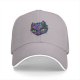 Black Baseball Cap With Neon Dragon Head Graphic Print