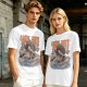 Olive T-shirt with Sushi Dragon Wave Graphic Print