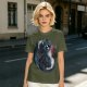 Olive T-shirt with cute starry night dragon graphic