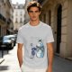 Olive T-Shirt with Mech Totoro and Girl at Bus Stop Print