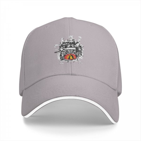 Black Baseball Cap With Howl's Moving Castle Inspired Print