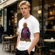 Olive t-shirt with skeleton religious graphic and Ecclesia Grayskullis text