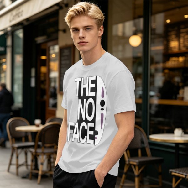 Olive T-shirt with The No Face graphic print
