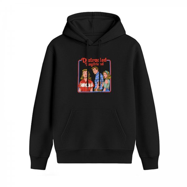 Distracted Boyfriend Meme Graphic Black Hoodie