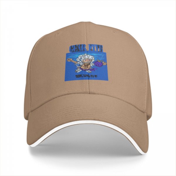 Black Baseball Cap with Gear Fifth Luffy Anime Print