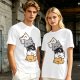Olive T-Shirt With Stacked Cute Chibi Cats Graphic