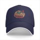 Black Baseball Cap With Ramen Bowl Cat Warrior Artwork