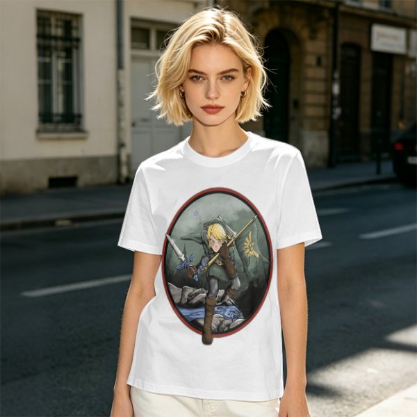 Olive Green T-Shirt With Legendary Hero Art Print