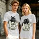 Olive T-Shirt With Black Cat In Coffee Cup 'Everything Is Pawsible With Coffee' Print