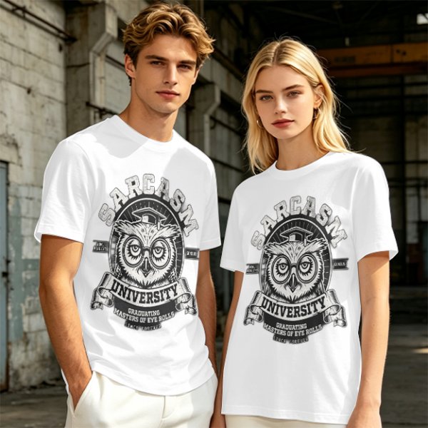 Owl Sarcasm University Masters of Eye Roll Graphic T-Shirt