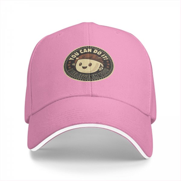 Black baseball cap with 'You Can Do It! I Believe In You!' motivational graphic