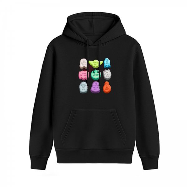 Black Hoodie With Star Wars Themed Conversation Candy Print