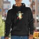 Black hoodie with Totoro and friends graphic print