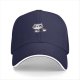 Black baseball cap with cute raccoon holding a coffee cup graphic