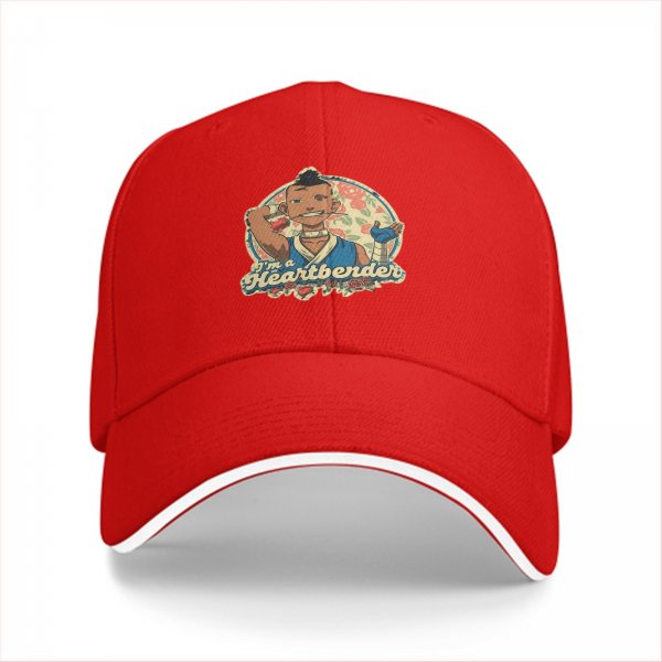 Black baseball cap with 'I'm a Heartbender' Sokka graphic from Avatar