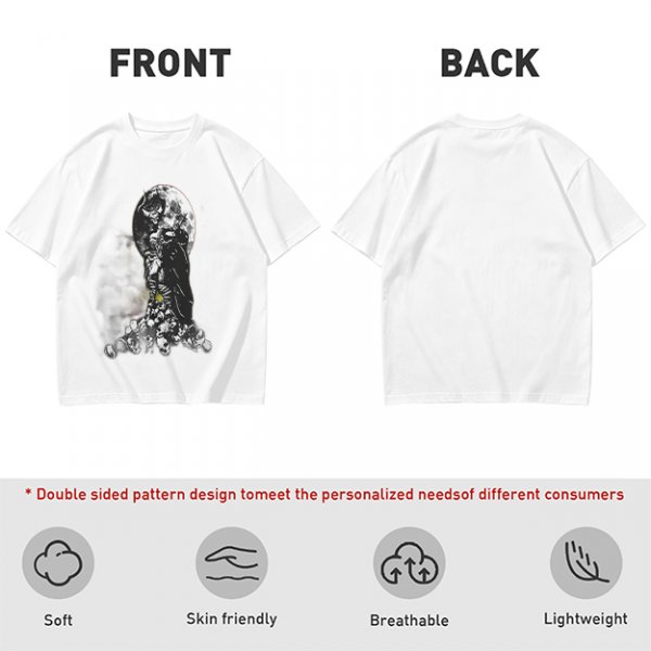 Olive T-Shirt With Dark Grim Reaper And Skull Pile Graphic