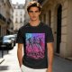 Olive T-Shirt With Neon Cyberpunk Warrior Women Graphic