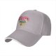Black baseball cap with Trash Love raccoon and opossum heart graphic
