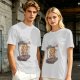 Olive T-shirt with cartoon pizza running on treadmill graphic
