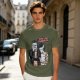 Olive T-shirt with Frankenstein and Bride 'I'm Not Even Frankenstein' Print