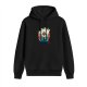 Black Hoodie With Anime Character Landscape Graphic Print