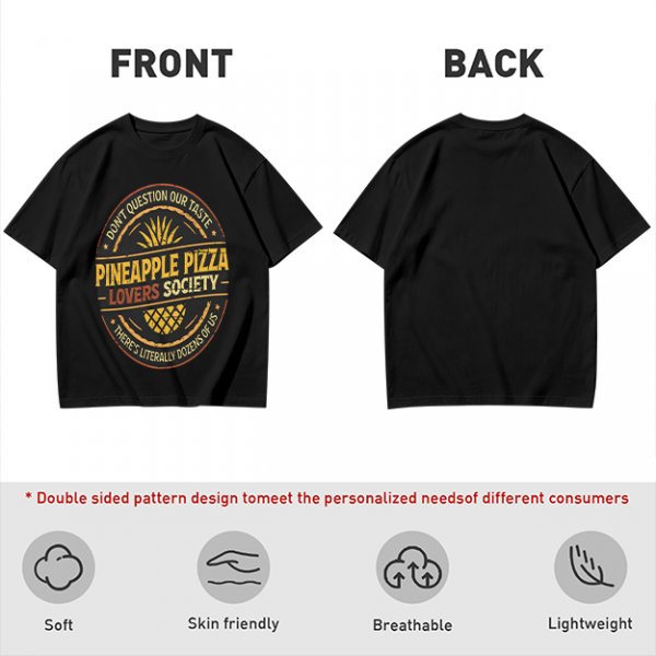 Pineapple Pizza Lovers Society Funny Graphic T-Shirt