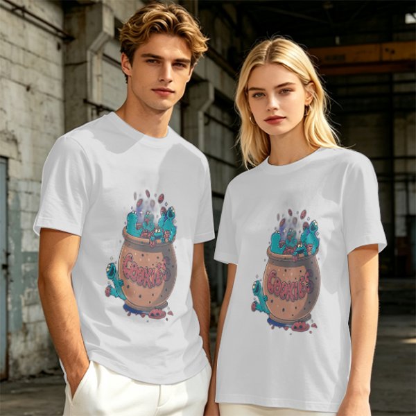 Olive T-Shirt With Cookie Monster Cookie Jar Graphic