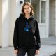 Black Hoodie With Blue Mystical Character Graphic Print