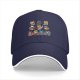 Black Baseball Cap With Cute Anime Character Mashup Print