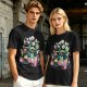 Olive T-Shirt With Whimsical Pikmin Themed Tea Party Art