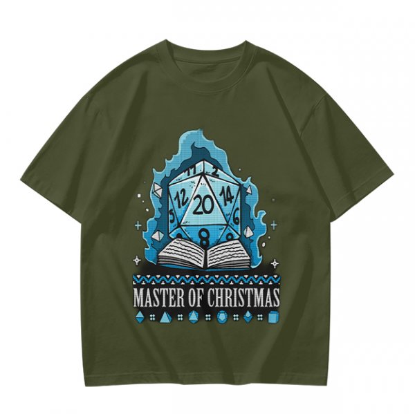 Master of Christmas D20 Dice T-Shirt for RPG Fans