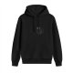 Black Hoodie with Subtle Cat Graphic Design