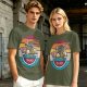 Olive T-shirt with Retro Ramen Bowl Chopsticks Graphic