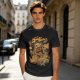 Olive Green T-Shirt with Retro Coffee Monster Graphic Print
