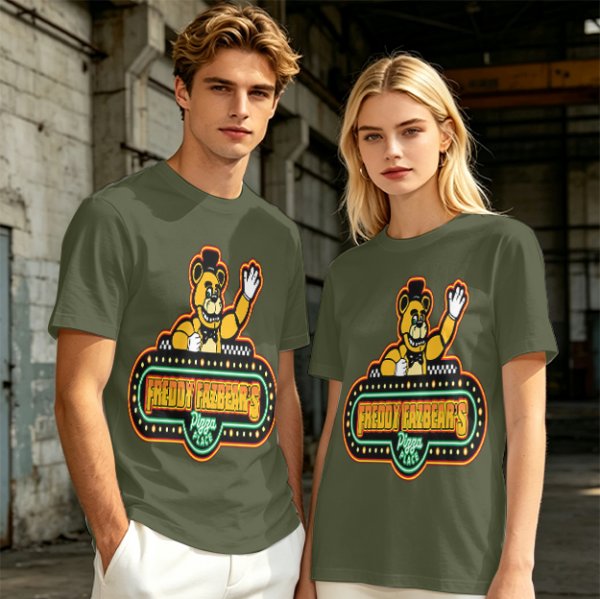 Freddy Fazbear's Pizza Place Graphic Olive T-Shirt