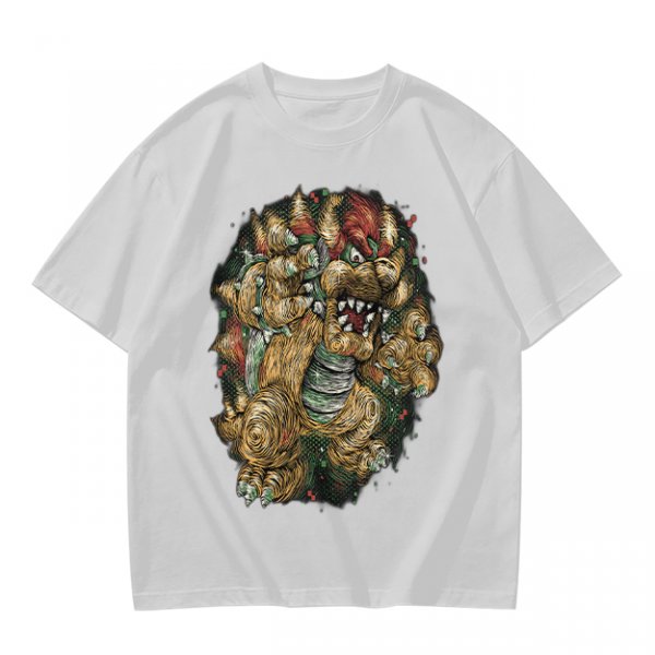 Olive Green T-Shirt With Detailed Monster Dragon Print