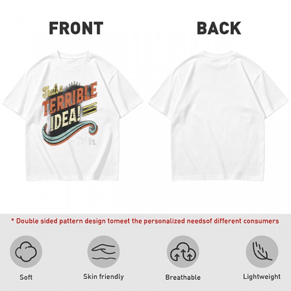 Olive T-Shirt With That's a Terrible Idea! Retro Graphic Print