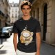 Olive Green T-Shirt With Cute Cat Latte Art And Kittens Print