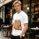 Olive Green T-Shirt With Capybara Rear View Graphic