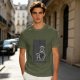 Olive green graphic tee with Totoro family illustration