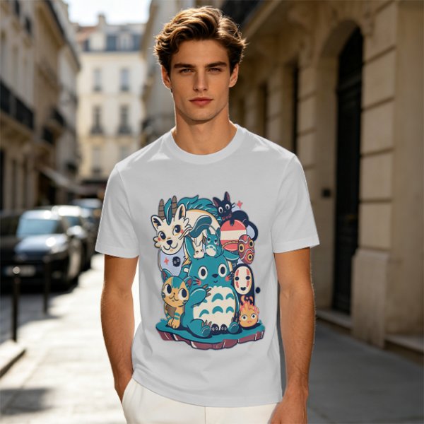 Olive T-Shirt Featuring Cute Studio Ghibli Character Mashup Art