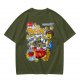 Olive t-shirt with Lego-style Brix cereal graphic print