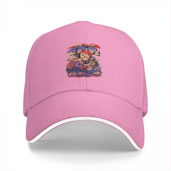 Black Baseball Cap With Retro Cartoon Character Graphic Print