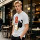 Black cat typing on laptop with 'Purr My Last Email' graphic t-shirt