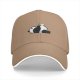 Black Baseball Cap With Lazy Panda Eating Noodle Graphic