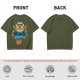 Neko Bus Tours Cat Graphic Olive T-Shirt